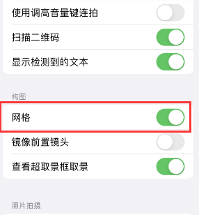 浦东苹果手机维修网点分享iPhone如何开启九宫格构图功能 