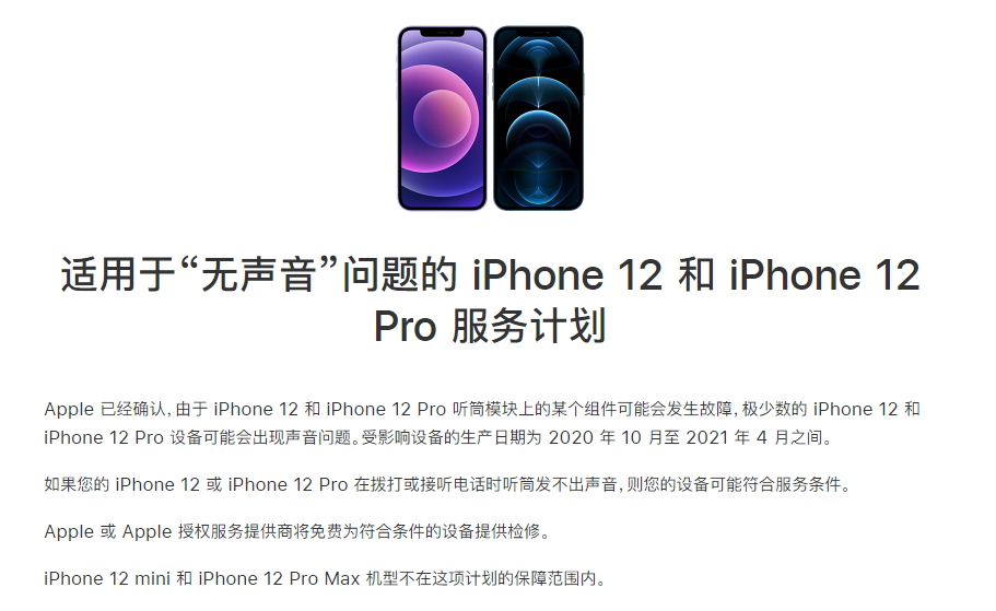 浦东苹果手机维修分享iPhone 12/Pro 拨打或接听电话时无声音怎么办 