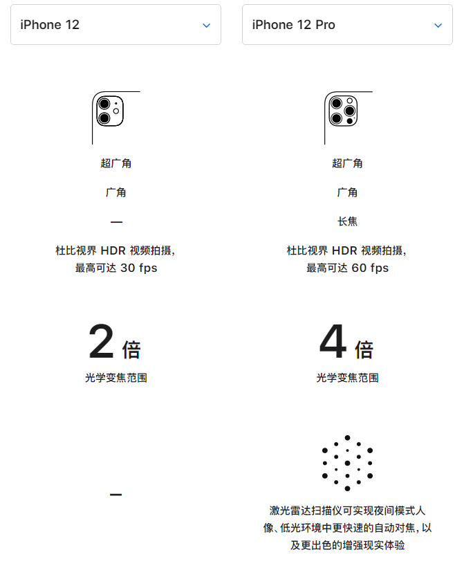 浦东苹果手机维修分享苹果 iPhone 12 与 iPhone 12 Pro 选哪款 